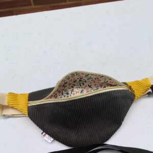 Sac banane NOIR ET MOUTARDE